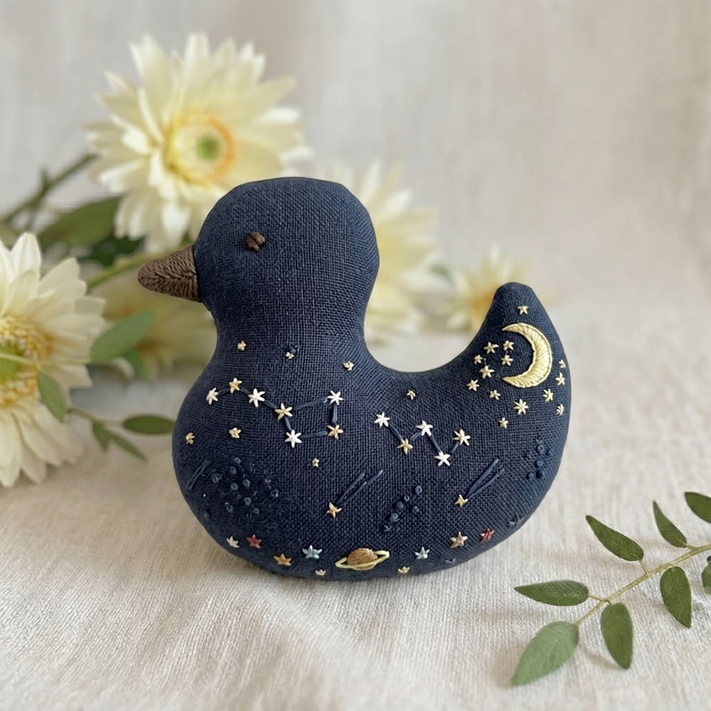 Rubbyoo Duck Embroidery Kit - Universe And Starry Sky | Bag Pendant | Creative Handmade Gift Idea - image 3