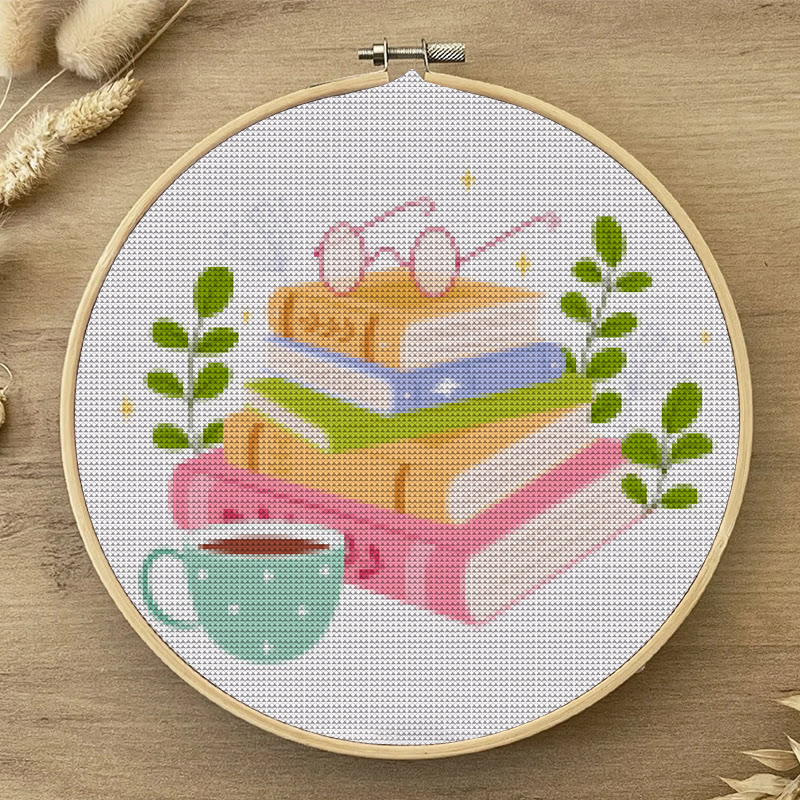  Cross Stitch Kit - Cosy Reading Time | Unique Gift For Books Lovers | Beginner Friendly Handicarft - image 7