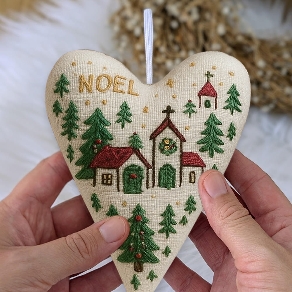 Rubbyoo Heart Embroidery Kit - Church | Christmas Decoration | Handmade Needle Artwork - image 7