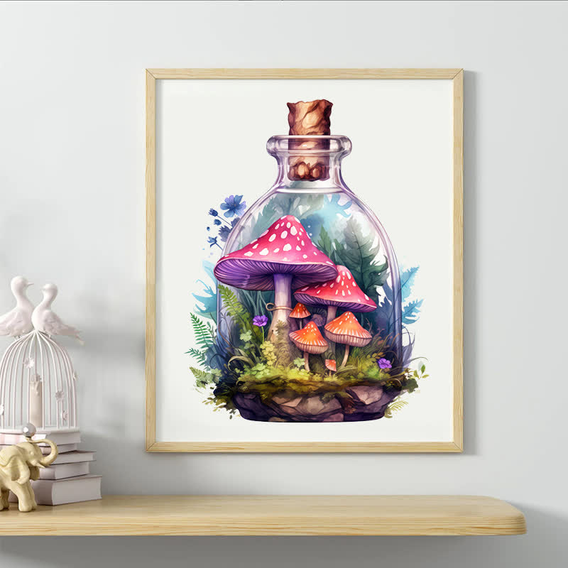 Fantasy world in a jar - Wooden Jigsaw Puzzle