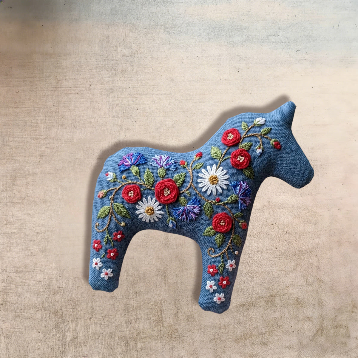 Rubbyoo Dala Horse Embroidery Kit -  Blue Garden | Beginner Friendly  Sewing Kit | Fancy Home & Shelf Decor - image 8