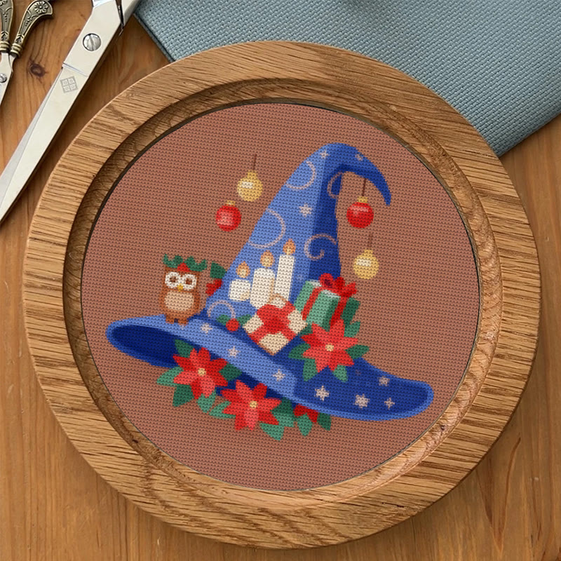 Cross Stitch Kit - Christmas Wizard Hat | Diy Stitch Christmas Craft | Nice For Christmas Decor - image 5