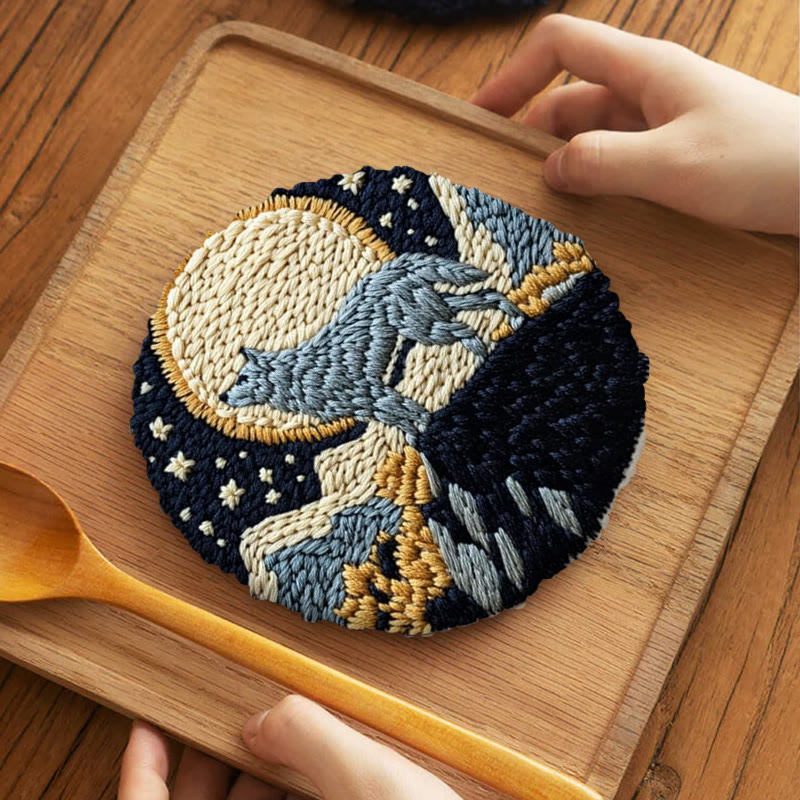 Wolf And Moon Punch Needle Kit - Unique Needle Artwork | Perfect Wall Hanging - image 6