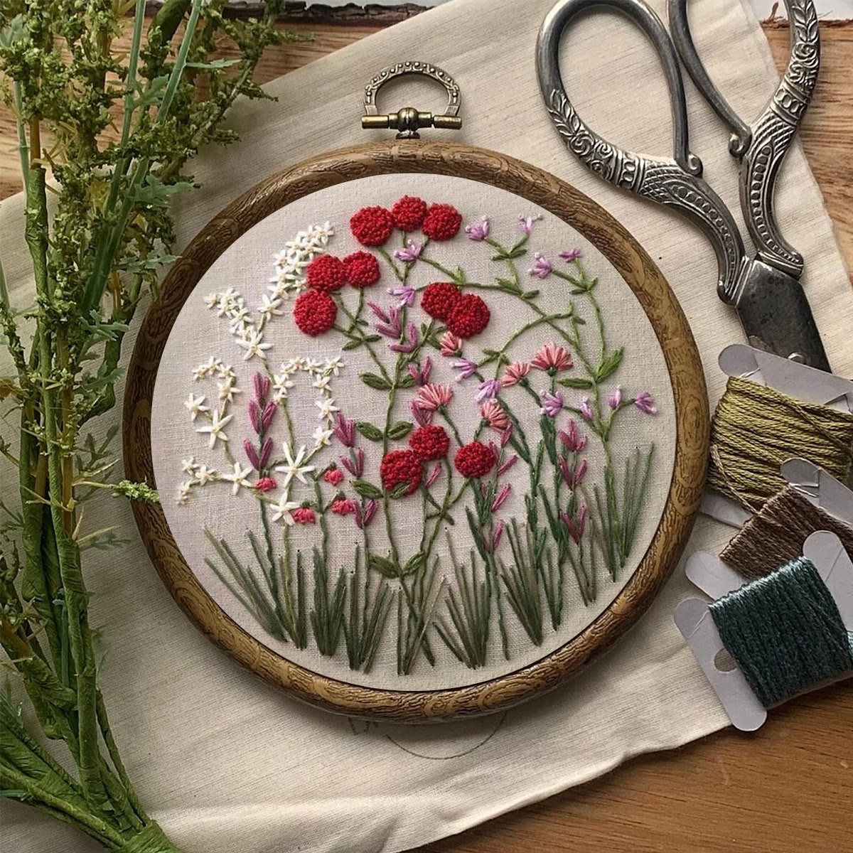 Rubbyoo Embroidery Kit-Floral Plant Pattern | Embroidery Kit For Beginner,Modern Embroidery - image 8