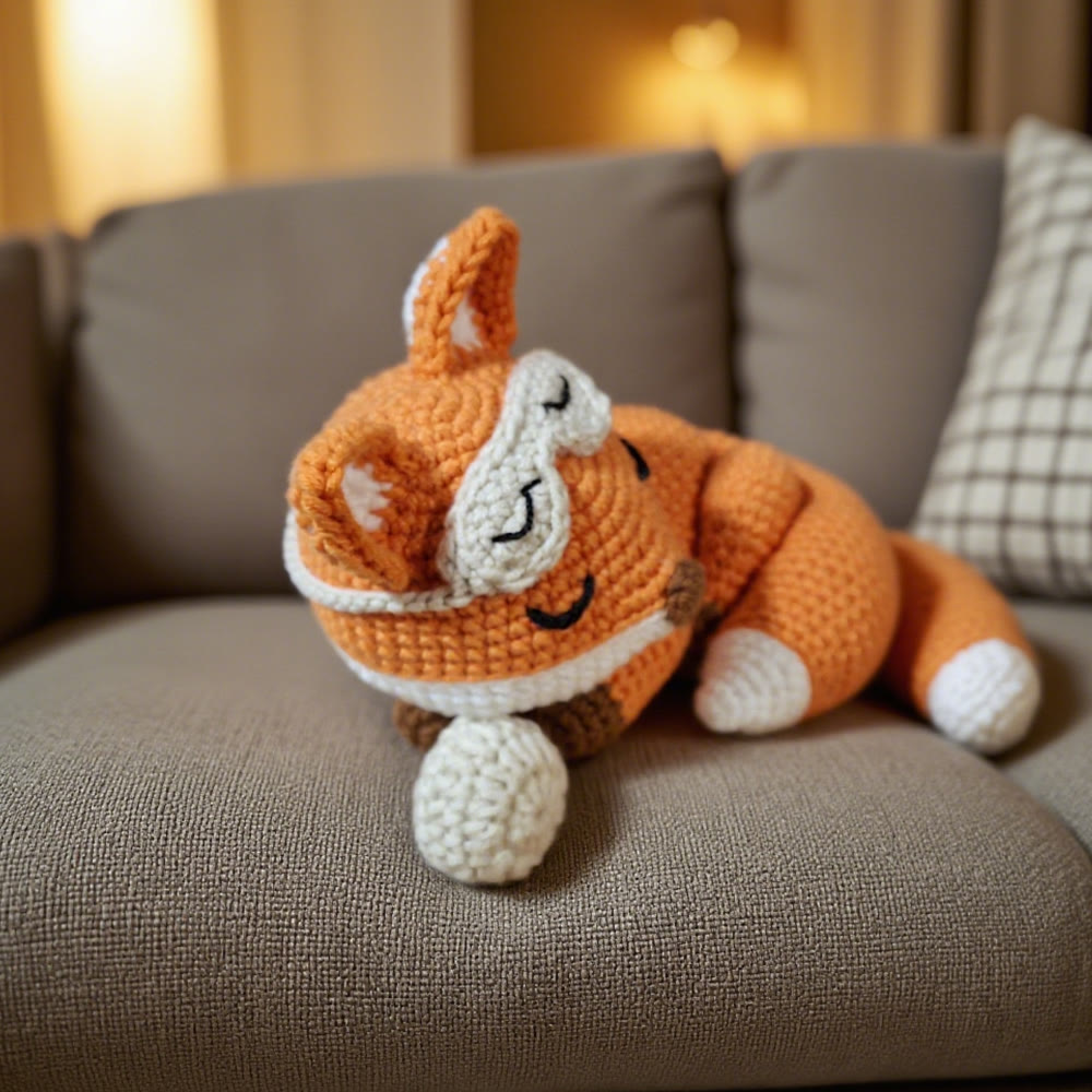 Diy Handmade Sleeping Fox Crochet Kit - Adorable Handmade Craft | Special Needlework For Kids - image 5