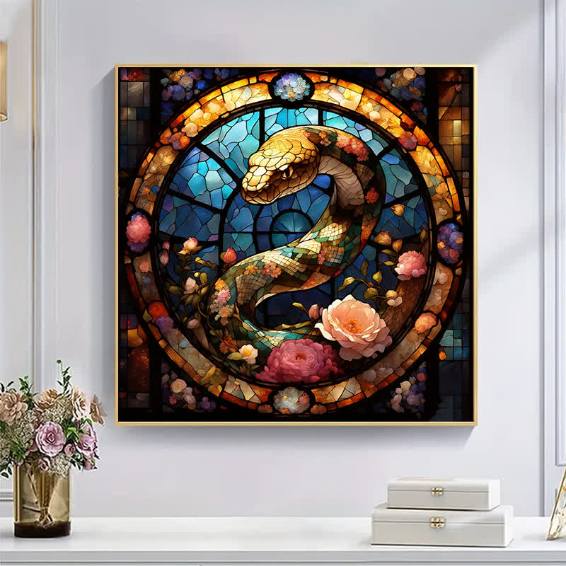 Snake With Rose - Wooden Jigsaw Puzzle