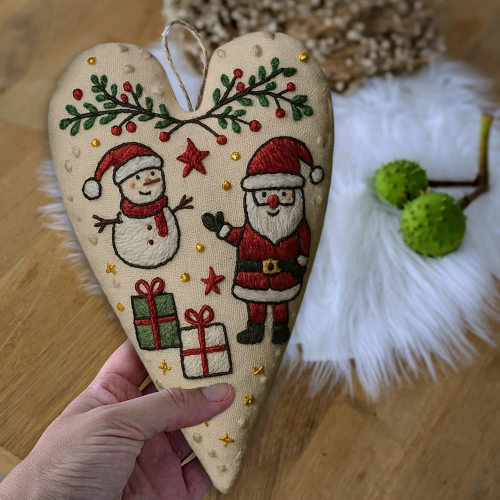 Rubbyoo Heart Embroidery Kit - Santa Snowman Christmas Scene | Festive Diy Decor | Creative Project Of Craft - image 9