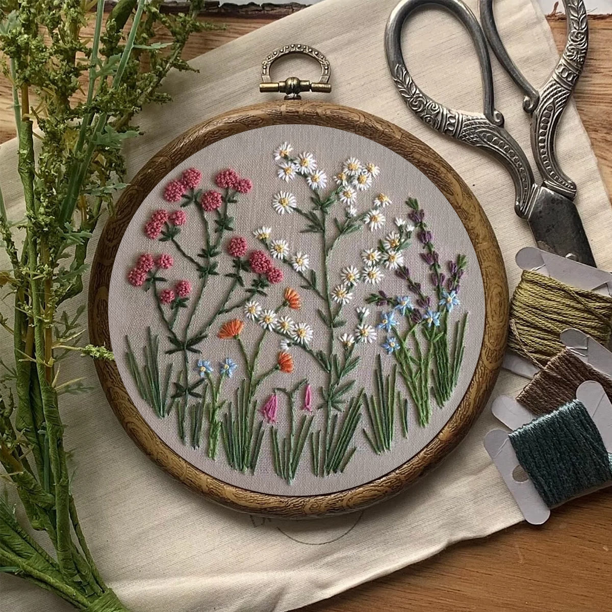 Rubbyoo Embroidery Kit-Floral Plant Pattern 2 | Embroidery Kit For Beginner,Modern Embroidery,Cross Stitch - image 8