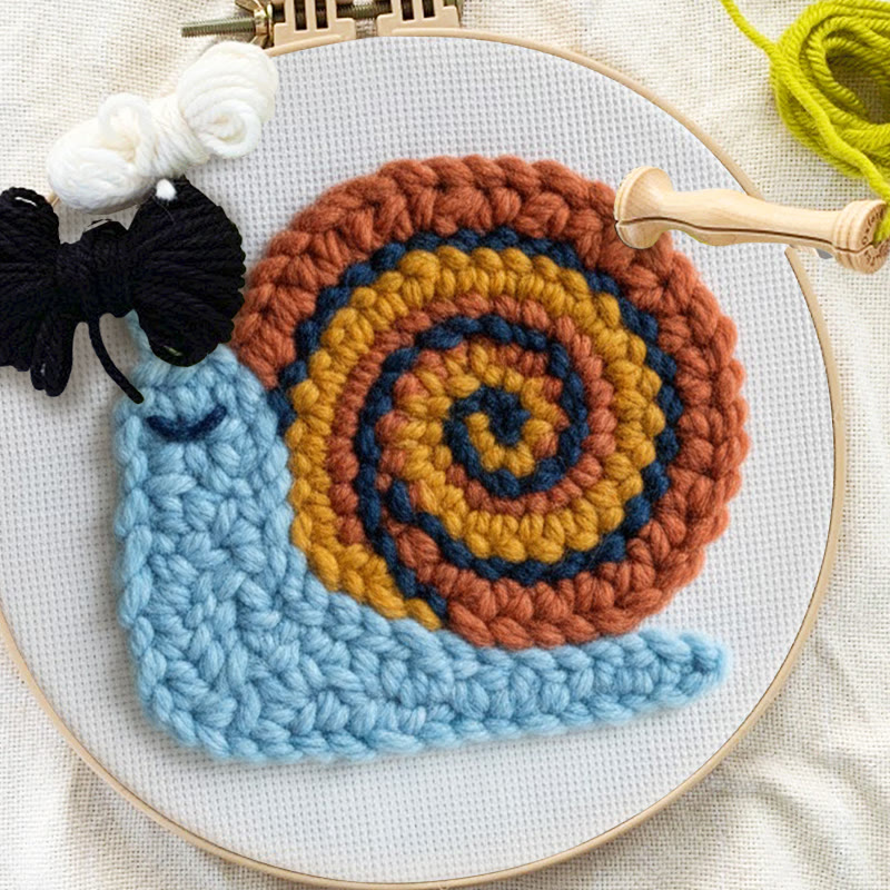 Swirly Shell Snail Punch Needle Kit - Gentle Handwork | Charming Home Touch - image 5
