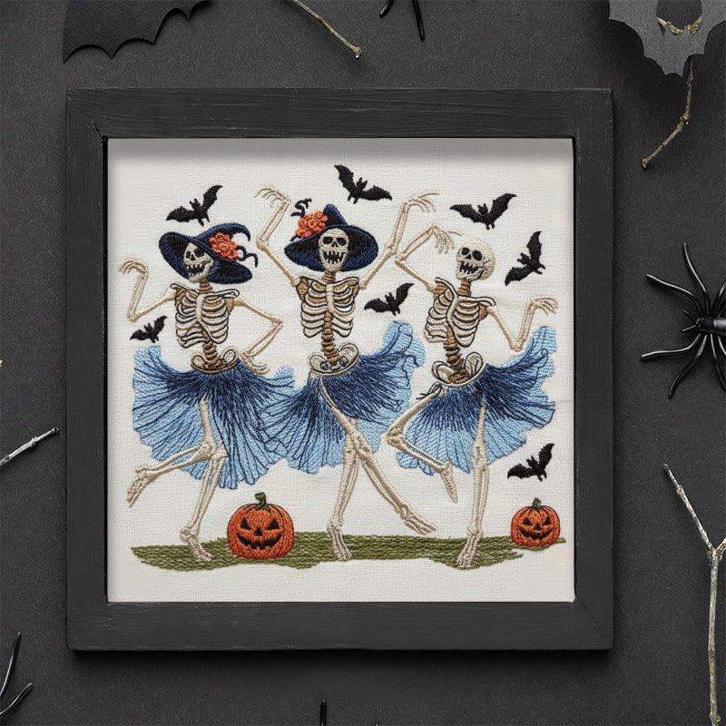 Rubbyoo Embroidery Kit - Ballet Skeleton | Halloween Gothic Handicraft | Diy Hanging Ornament  - image 3
