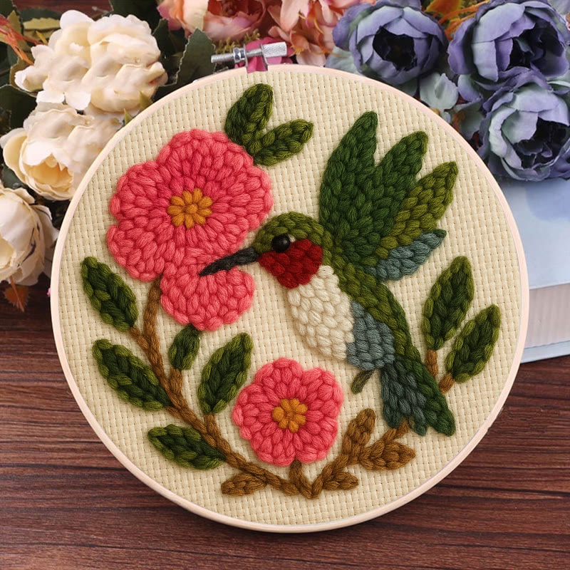 Charming Flower And Bird Punch Needle Kit - Creative Home Ornament | Perfect For Beginners - image 5