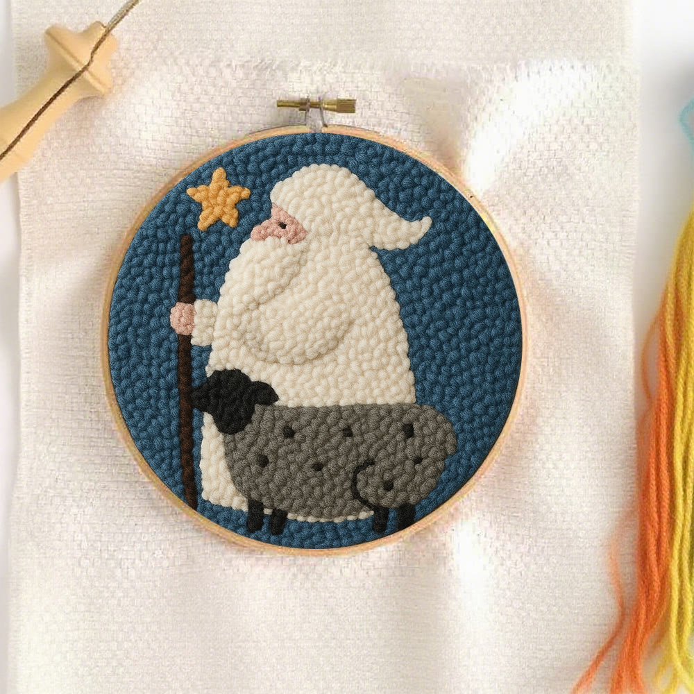 Warm Shepherd With Star Punch Needle Kit – Cozy Diy Craft Project | Festive Holiday-inspired Wall Art - image 6