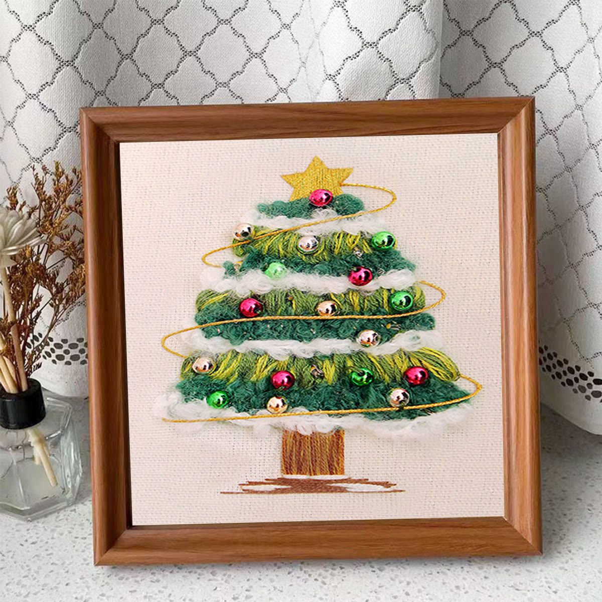 Rubbyoo Embroidery Kit - Shining Christmas Tree | Festive Holiday Decor | Perfect Needle Craft  - image 10