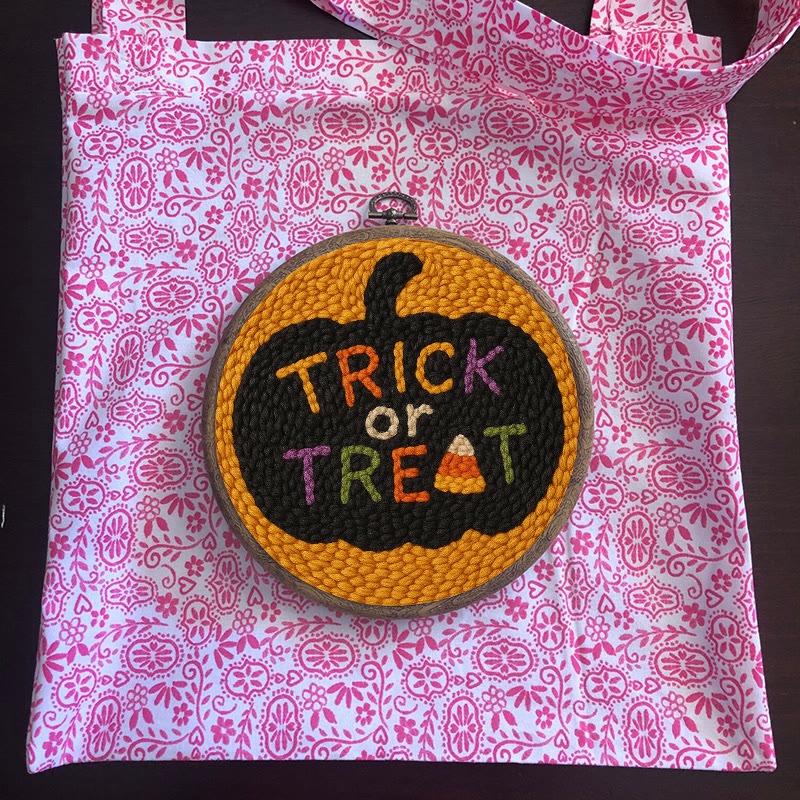 Trick Or Treat Punch Needle Kit - Creative Halloween Wall Decor | Diy Yarn Handmade Art - image 11