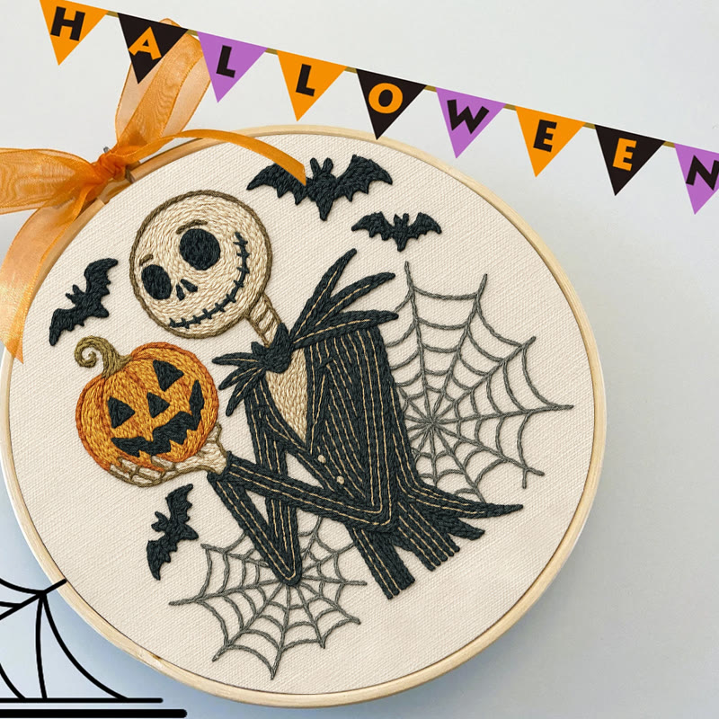 Rubbyoo Embroidery Kit - Skull Ghost In Suit |  Hoop Art For Halloween | Spooky Wall Decor - image 6