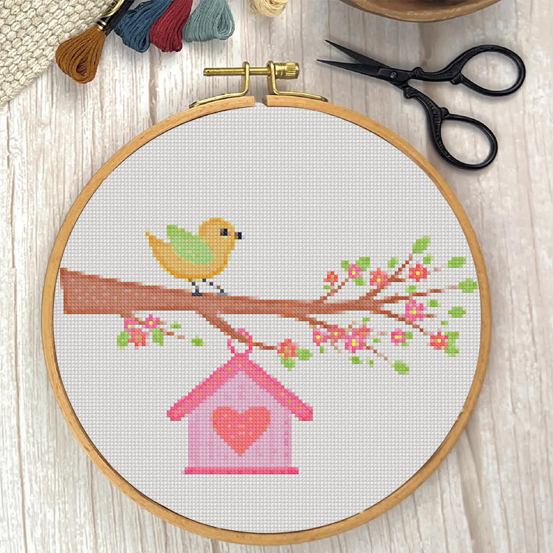  Cross Stitch Kit - Little Bird On A Branch | Creative Wall Decoration | Unique Stitch Artwork - image 5