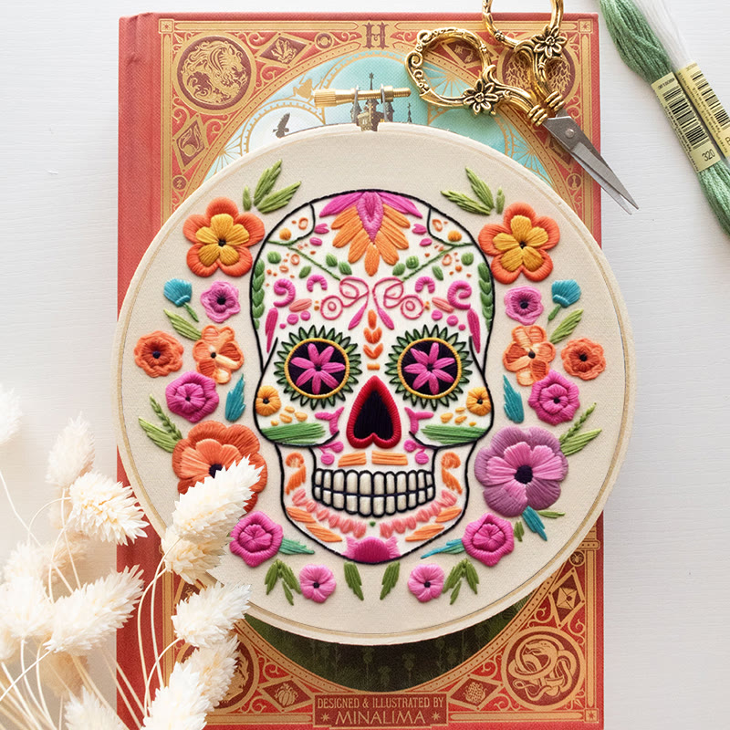 Rubbyoo Embroidery Kit - Floral Calavera | Beginner Needle Craft | Diy Stitching Art  - image 10