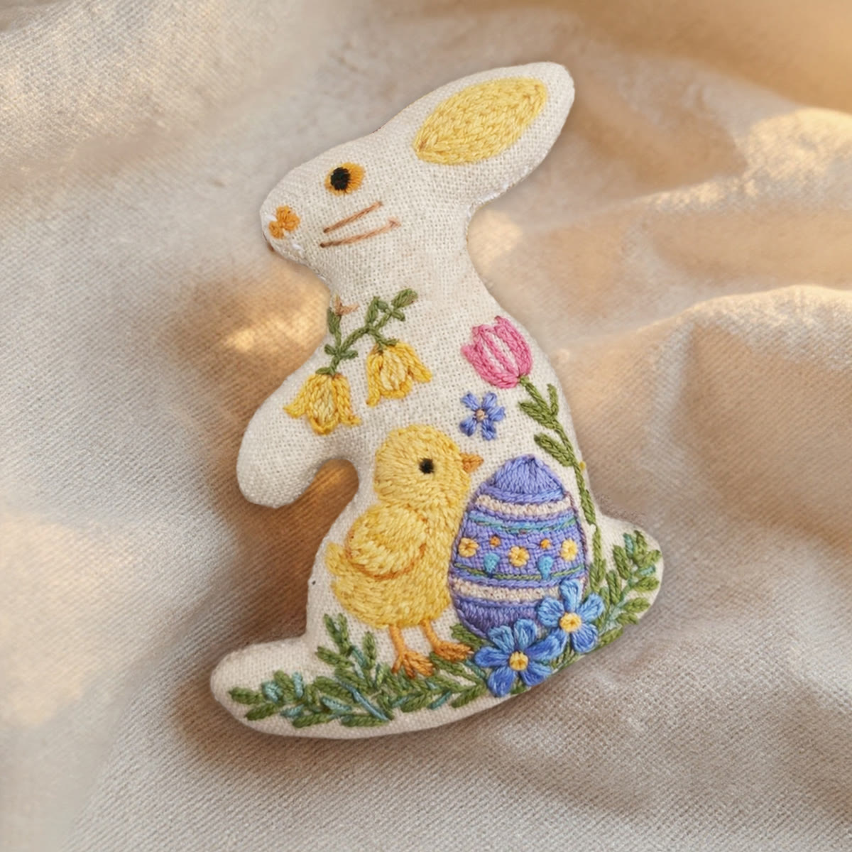 Rubbyoo Rabbit Embroidery Kit - Chick And Egg | Handmade Easter Decor | Lovely Bunny Craft  - image 3