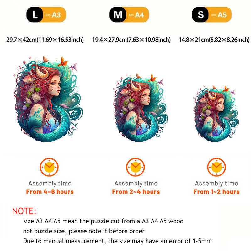 Rubbyoo Elegant Mermaid Princess - Wooden Jigsaw Puzzle