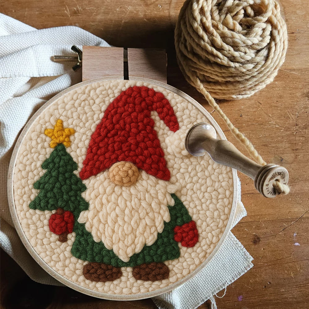 Christmas Gnome Punch Needle Kit - Diy Christmas Decoration | Cozy Handmade Wall | Art For Holiday - image 10