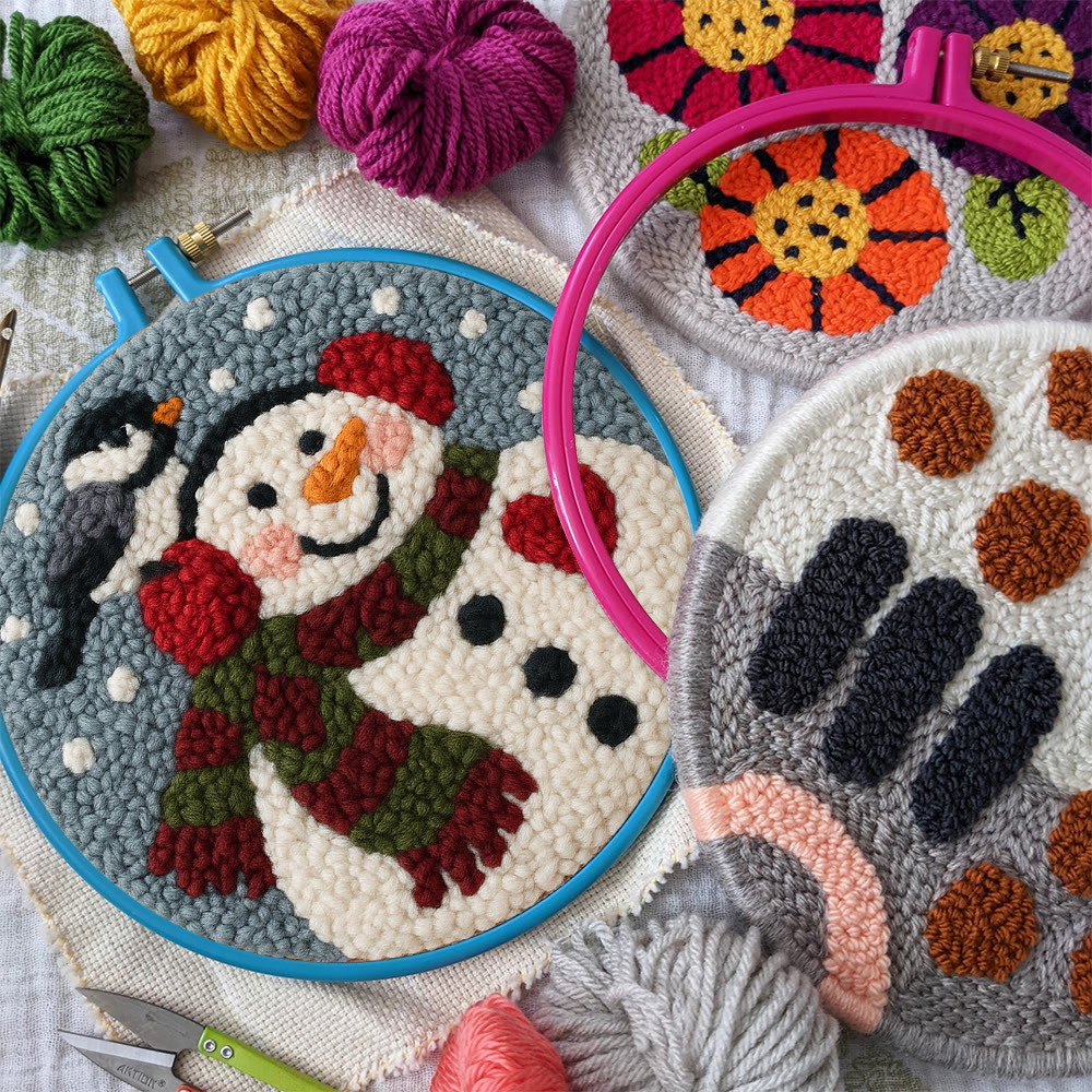 Smiling Snowman Punch Needle Kit – Creative Fiber Art | Cheerful Winter Accent - image 10