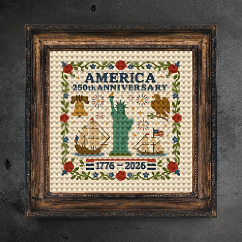 Cross Stitch Kit - Us 250th Anniversary | Diy Handmade Craft | Unique Needlework Collection - image 4