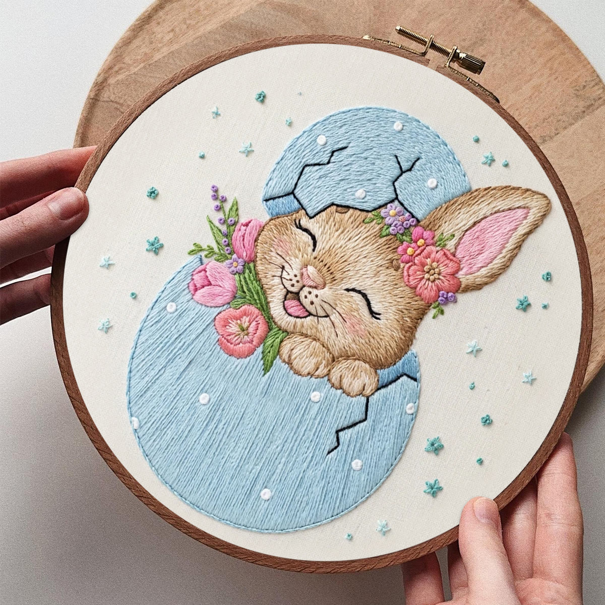 Rubbyoo Embroidery Kit - Easter Bunny | Embroidery Rabbit Pattern | Diy Spring Decoration - image 8
