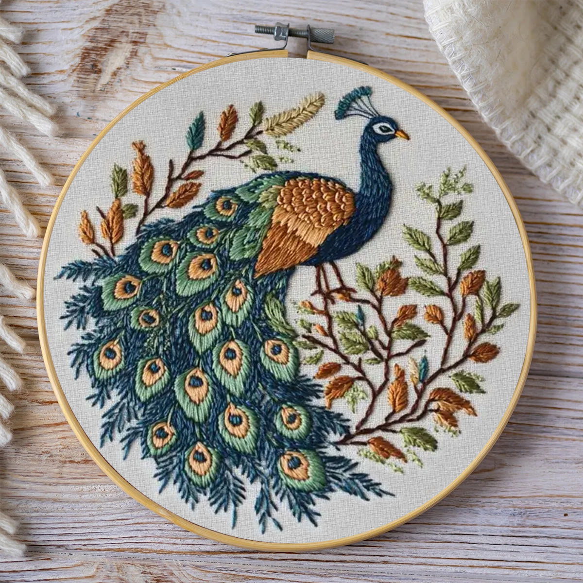 Rubbyoo Embroidery Kit - Elegant Peacock | Diy Hoop Art | Unique Decorative Needlework  - image 7