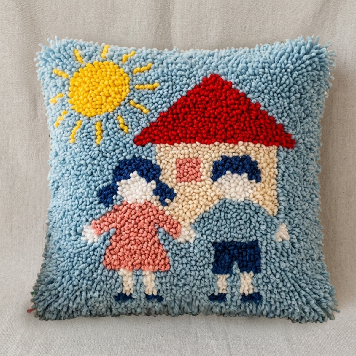 Rubbyoo Latch Hook Pillow Kit - Adorable Child | Diy Cushion Set | Unique Handmade Gift - image 8