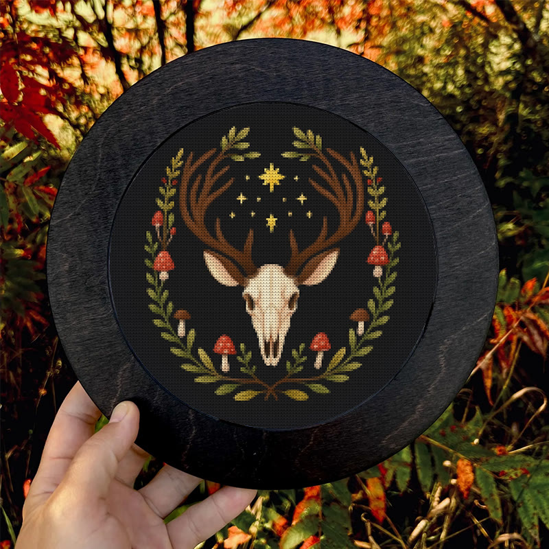  Cross Stitch Kit - Deer Skull | Christmas Handmade Craft | Witchy Wall Art  - image 9