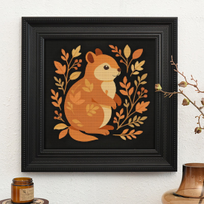  Cross Stitch Kit - Fall Squirrel | Halloween Autumn Craft |  Diy Animals Needlepoint - image 10