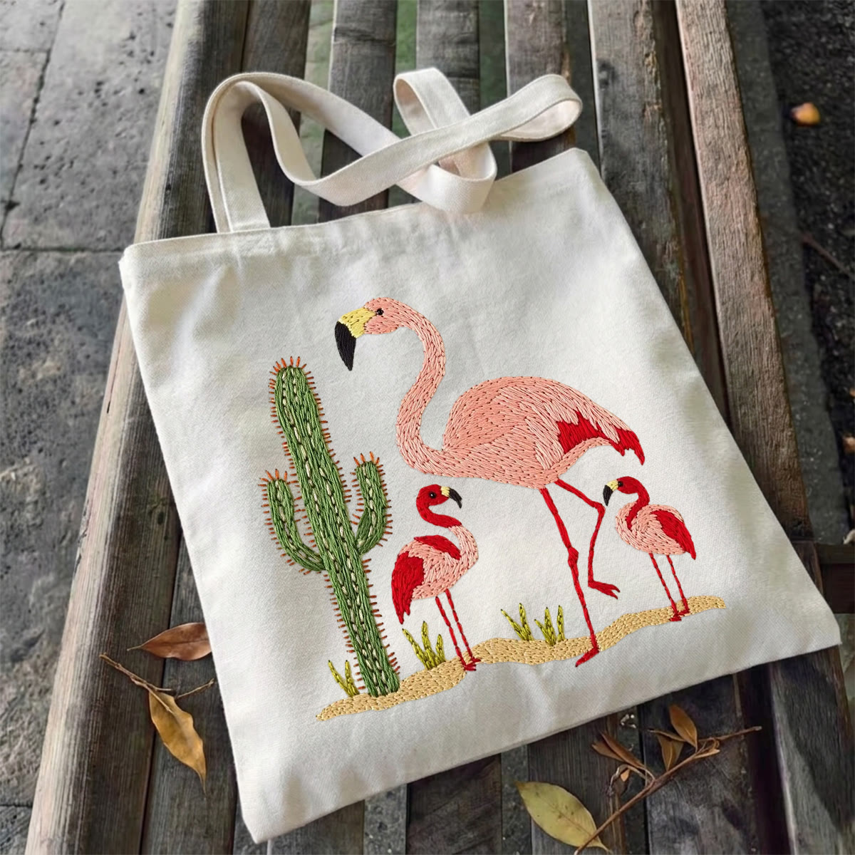 Rubbyoo Embroidery Tote Bag Kit - Elegant Flamingo | Unique Sewing Project | Aesthetic Mother's Day Gift - image 8