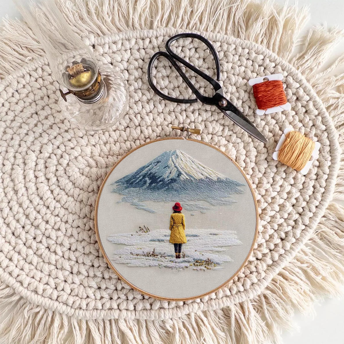 Rubbyoo Embroidery Kit - Snow Mountain | Diy Landscape Craft | Easy Stitch Hoop Art  - image 8