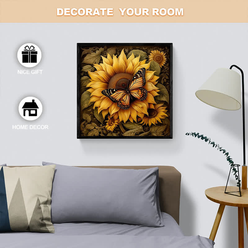 Sunflower Butterfly - Wooden Jigsaw Puzzle