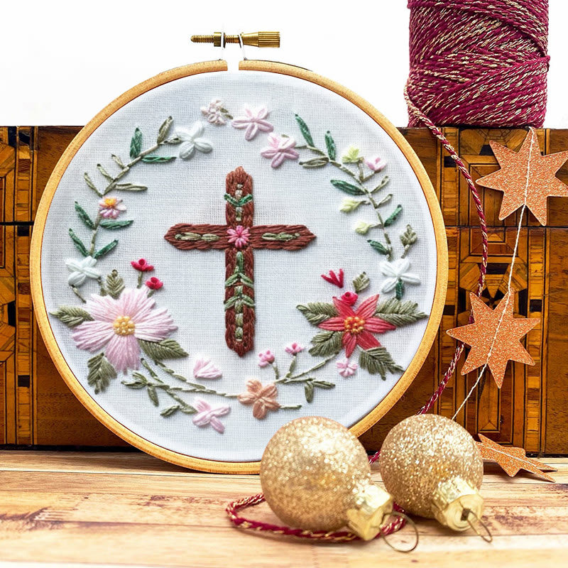 Rubbyoo Embroidery Kit- Floral Cross - image 9