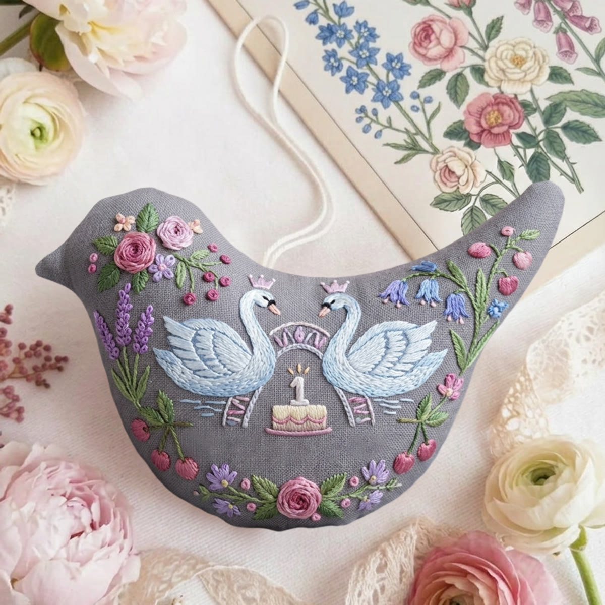 Rubbyoo Bird-shaped Embroidery Kit - Vintage Swan | Perfect Gift For Animal Lovers | Stylish Backpack Charm - image 3
