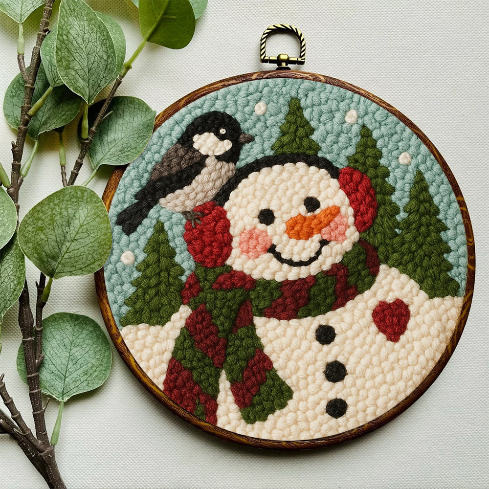 Winter Snowman Punch Needle Kit – Handcrafted Art | Cozy Seasonal Decor  - image 7