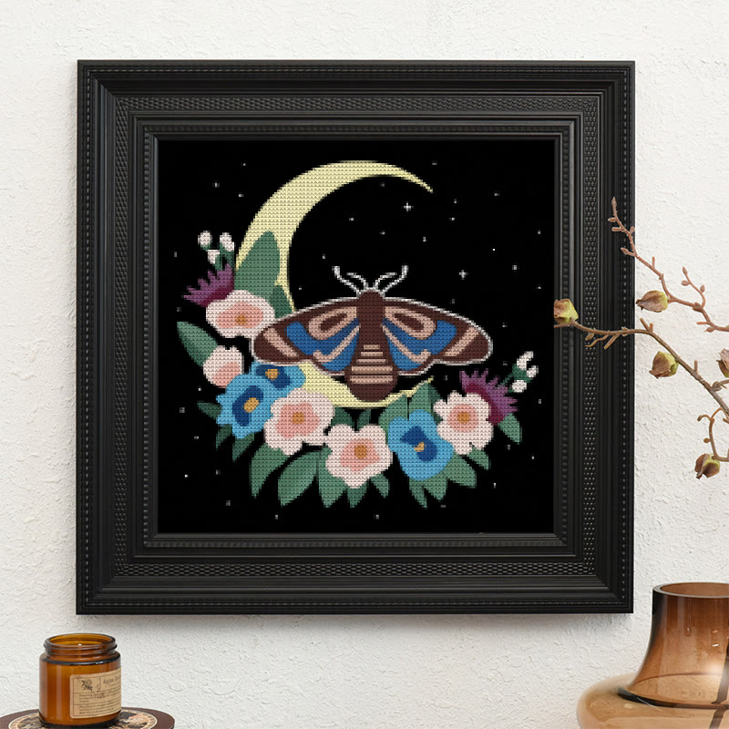 Cross Stitch Kit - Moonlight Moth | Creative Insect Artwork | Perfect For Room Decor - image 10