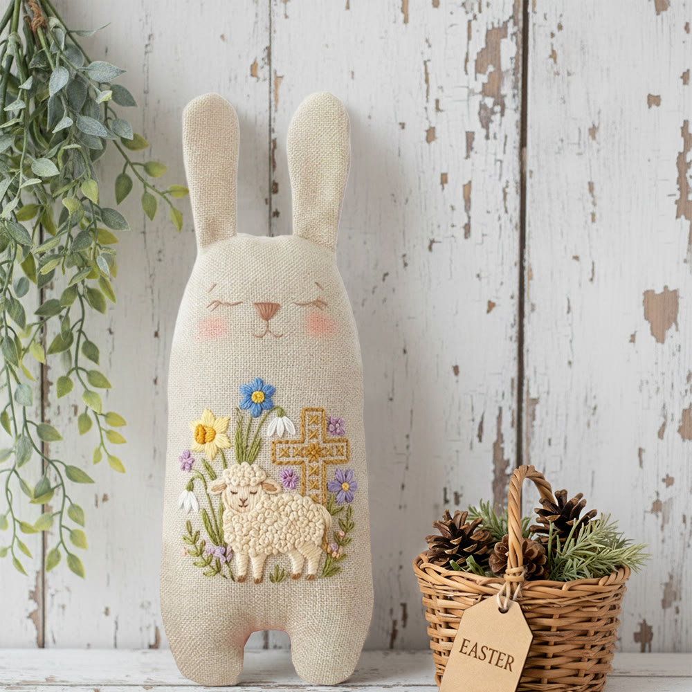 Rubbyoo Bunny Toy Embroidery Kit - Cross And Sheep | Eligious Christian Gift |handmade Bunny Craft  - image 5