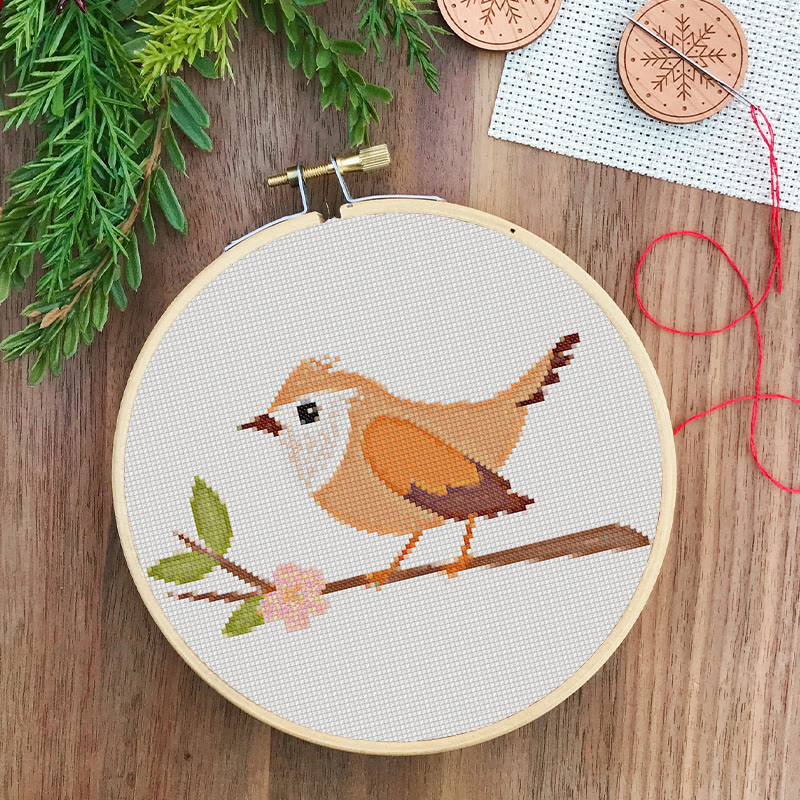  Cross Stitch Kit - Little Wren | Animal Sewing Craft | Beginner Friendly Handicraft  - image 5