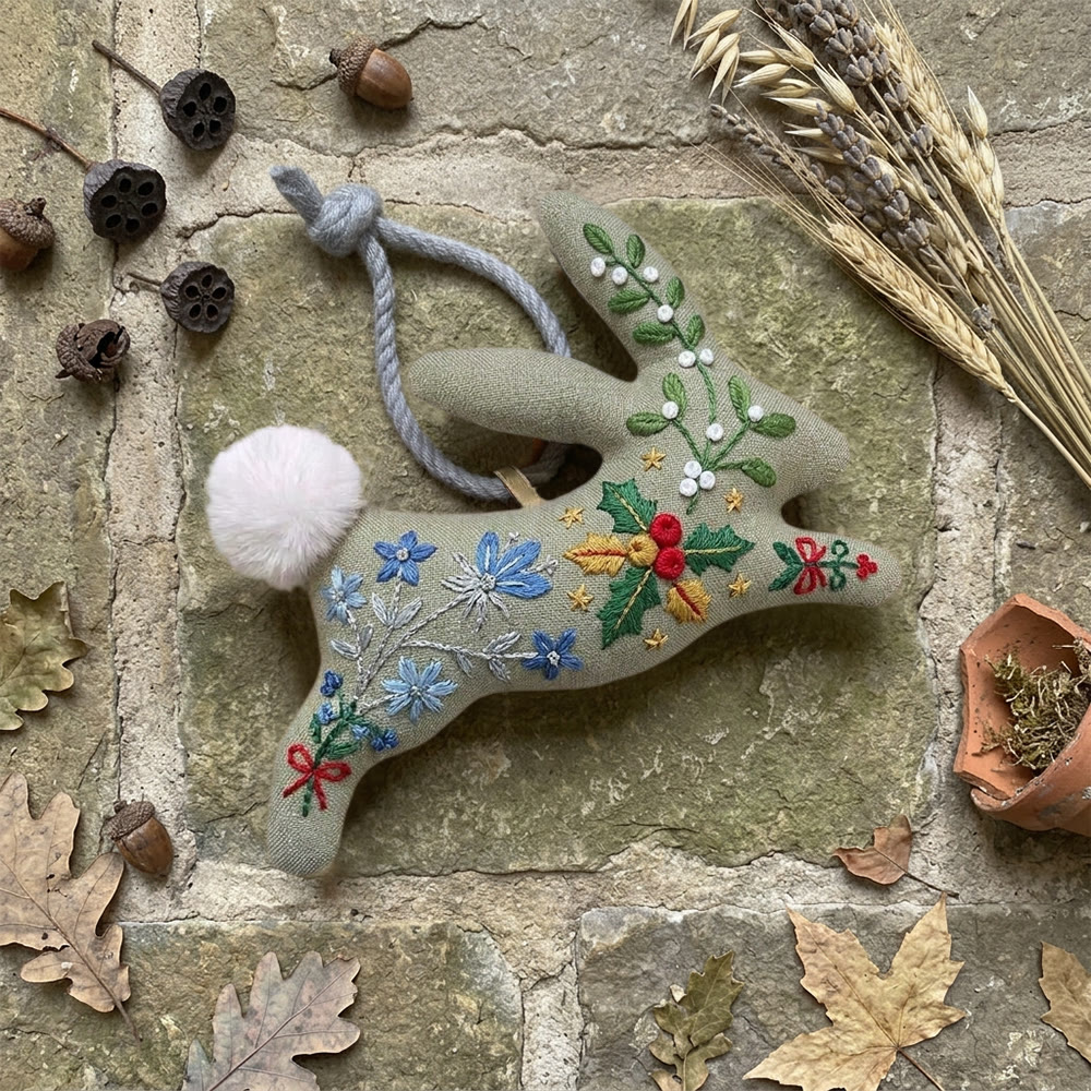 Rubbyoo Rabbit Embroidery Kit - Christmas Bell And Blossom | Exquisite Handicraft | Excellent Christmas Gift Choice - image 6