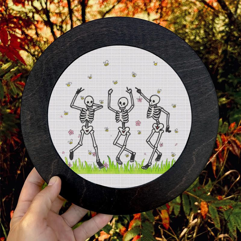  Cross Stitch Kit -  Skeleton Party | Spooky Halloween Craft | Beginner Needle Artwork - image 9