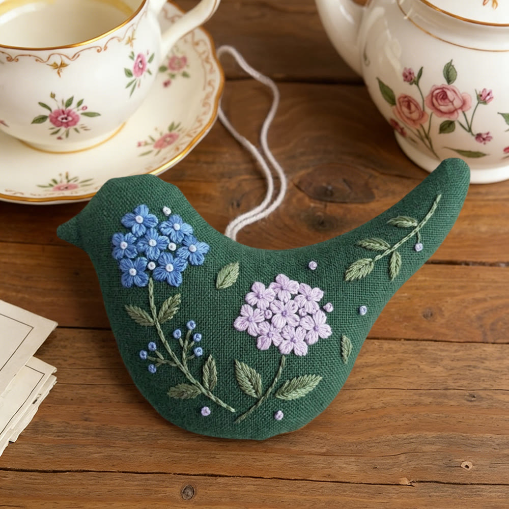 Rubbyoo Bird-shaped Embroidery Kit - Spring Flowers Pattern | Unique Gift For Mom | Bird Hanging Decor - image 6