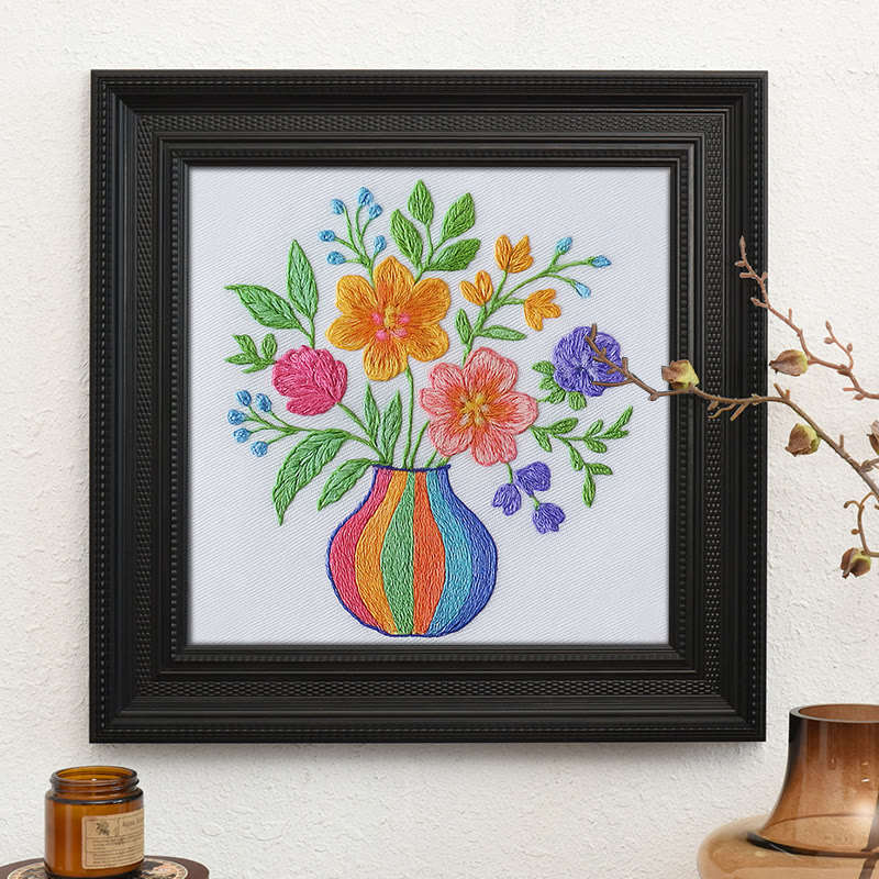 Rubbyoo Embroidery Kit -  Vibrant Flowers | Nice Gifts For Flower Lovers | Perfect For Beginners  - Embroidery Kit Plus An Extra Frame - image 10