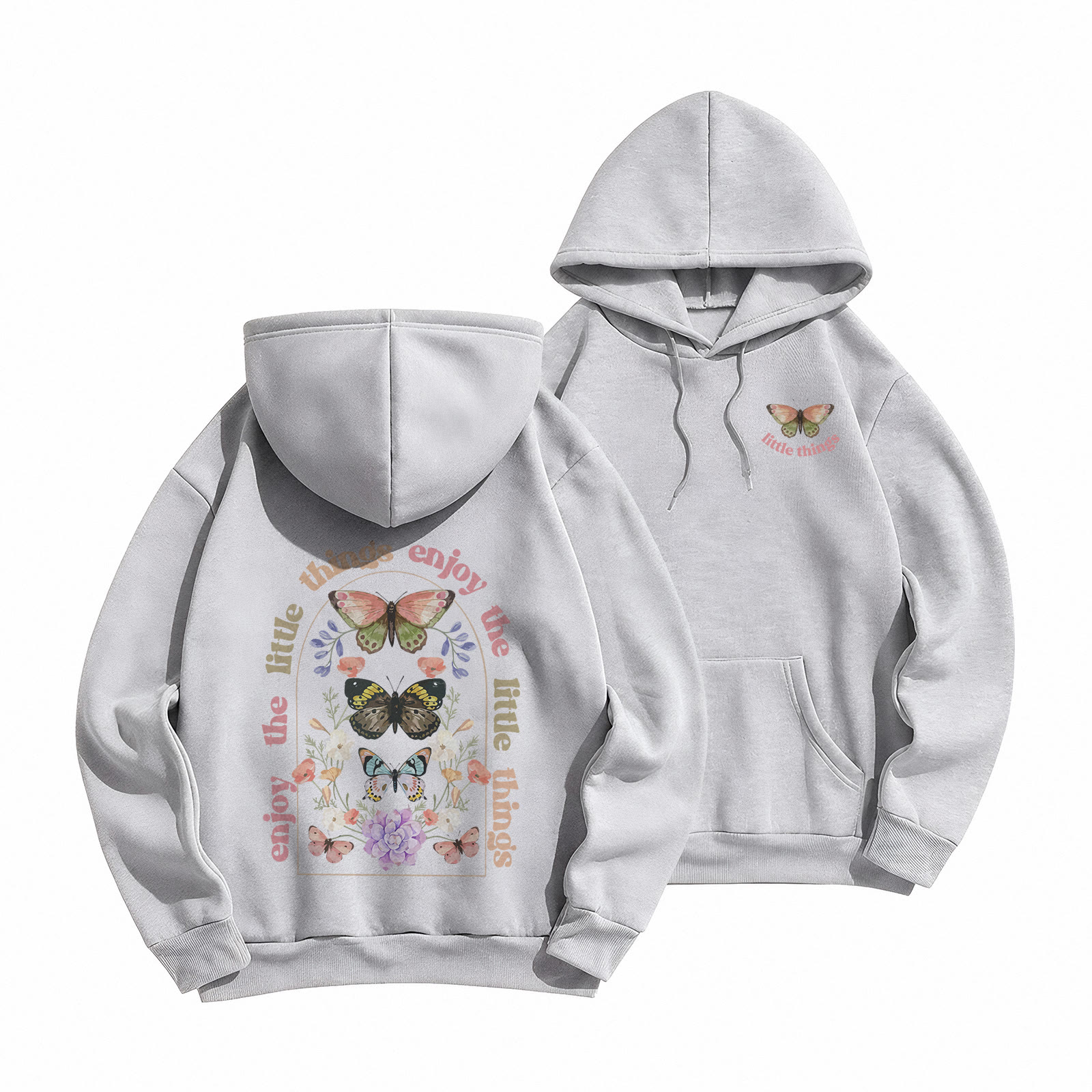 Rubbyoo Enjoy The Little Things Unisex Hoodie  - Grey - 2XL - image 22