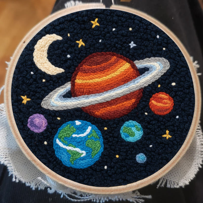 Solar System Planets Punch Needle Kit - Educational Handcraft Project | Fascinating Wall Display Option - image 7