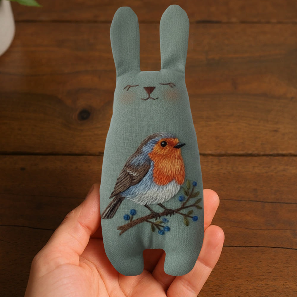 Rubbyoo Bunny Toy Embroidery Kit - Little Robin | Diy Sewing Art | Stuffed Bunny Pattern - image 7