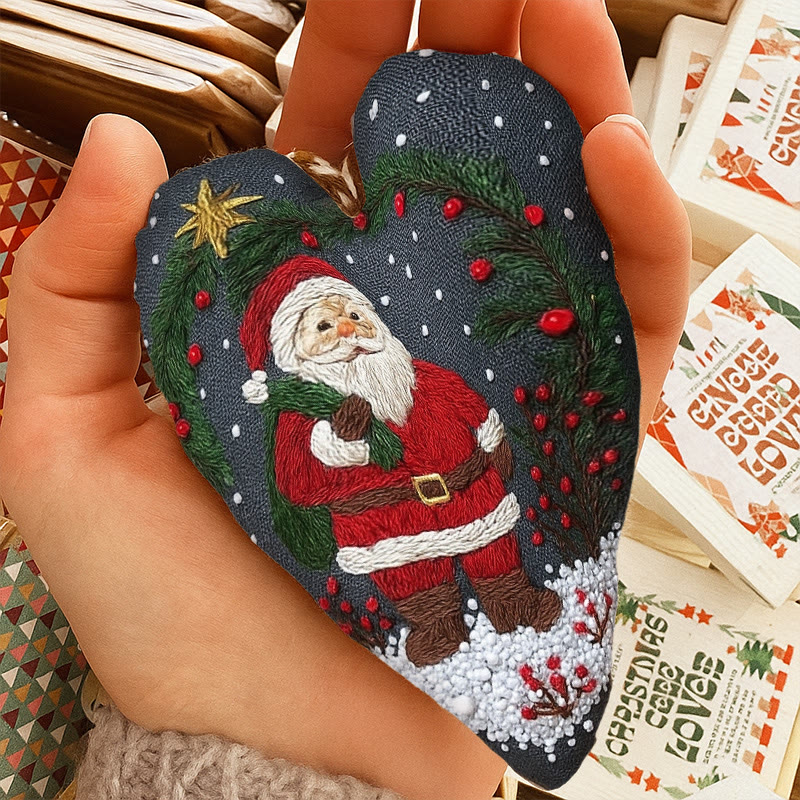 Rubbyoo Heart Embroidery Kit - Santa Claus | Unique Christmas Gift | Diy Hanging Craft  - image 8