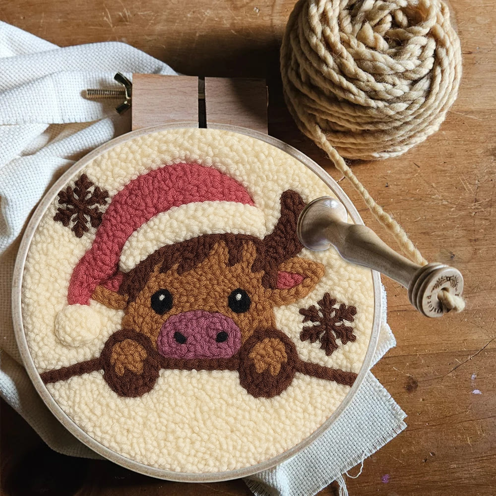 Adorable Cow Punch Needle Kit - Lovely Animal Craft | Christmas Decorative Artwork - image 6