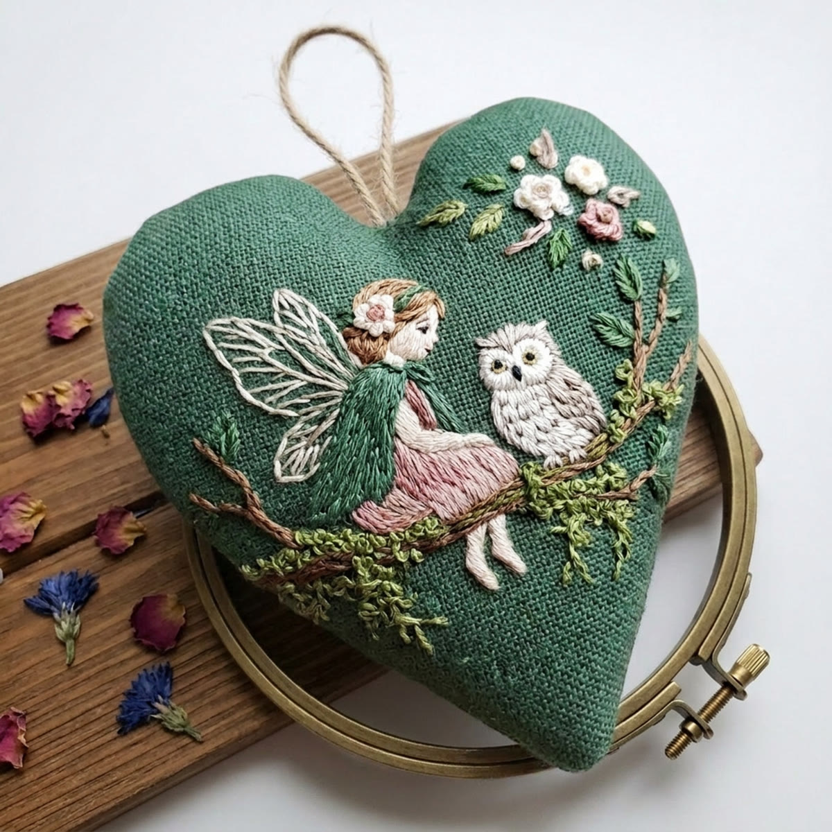 Rubbyoo Heart Embroidery Kit - Fairy And Little Owl | Whimsical Art Decor | Creative Handmade Gift  - image 5